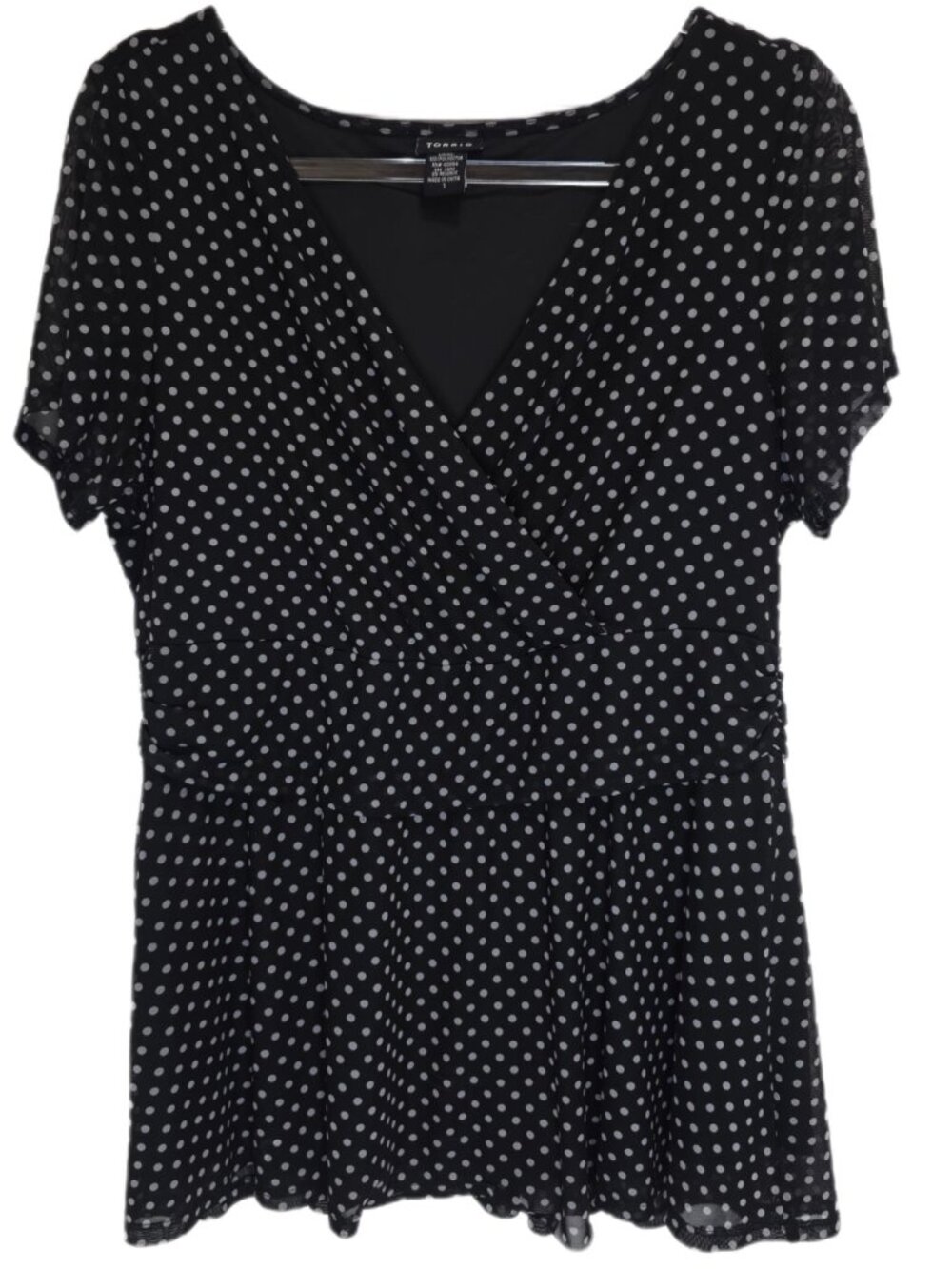 1466 Torrid Plus Soft&Flowy V-Neck Short Sleeve Lined PulloverTop Sz.1 Womens